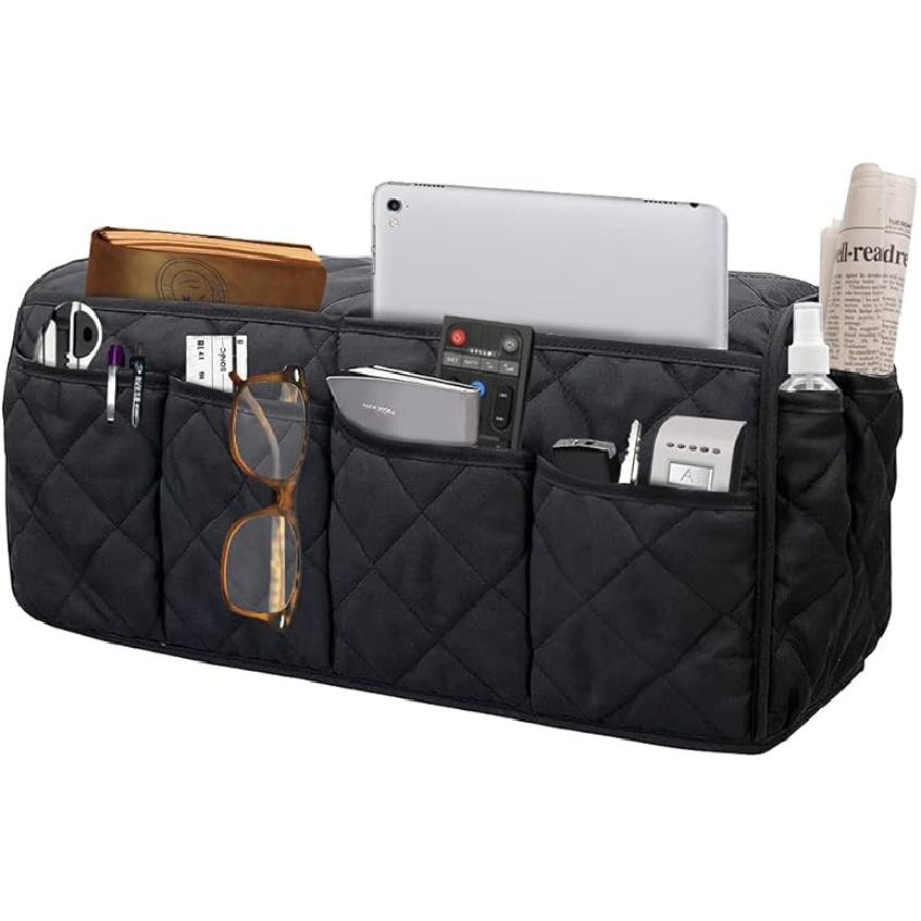 Sofa Armrest Organizer Waterproof Armchair Caddy Remote Control Holder for Recliner Non Slip Recliner Organizer Chair Arm Organizer with 14 Pockets