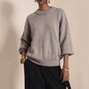 YYFS Moda feminina casual outono inverno cor sólida estampa manga comprida gola redonda suéteres