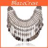 Vintage Coin Necklace With Tassels And Water Wave Chain For Boho Style Jewelry