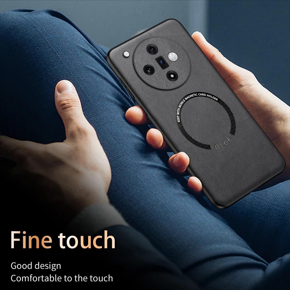 For OPPO Find X7 Fine Hole Sheepskin Magnetic TPU Soft Edge Anti-Drop Anti Fingerprint Phone Case