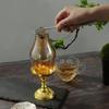 Retro Glass Candle Holder Aromatherapy Heating Holder with Metal Base Aromatherapy Incense Burner for Yoga SPA