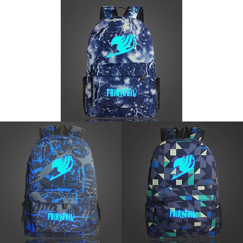 Fairy Tail Backpack Canvas School Bag With Zipper For Students Travel