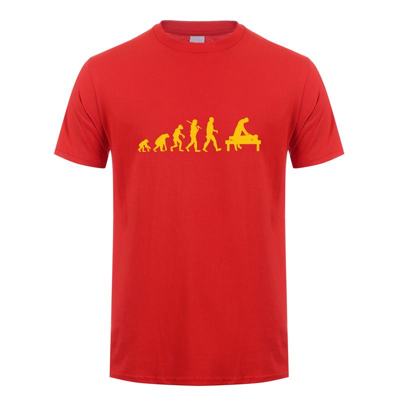 Neue Chiropraktiker Evolution T-Shirts Herren Sommer Baumwolle Kurzarm O-Ausschnitt Chiropraktiker T-Shirt Massage Mann T-Shirt Tops TM-035