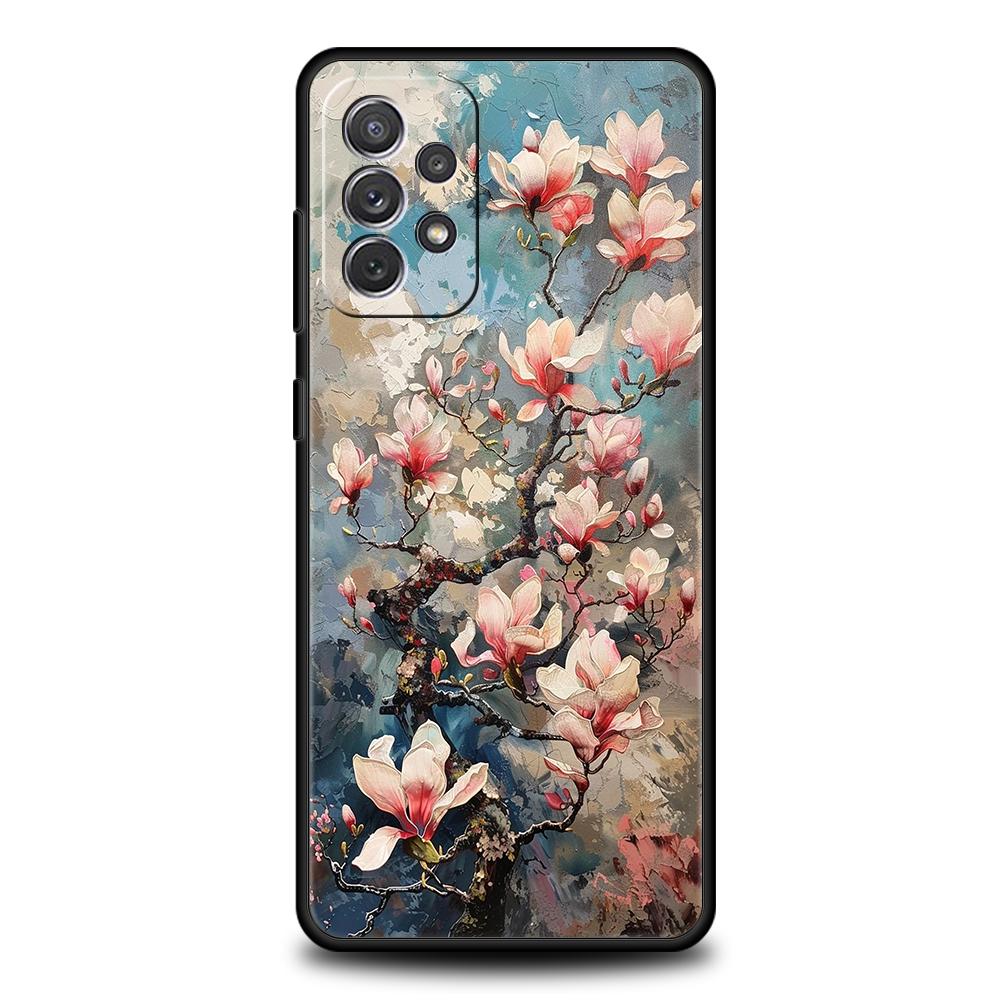 Oil Painting Of Flowers Phone Case For Samsung Galaxy A15 A13 A35 A55 A51 A71 A41 A31 A21S A03S A05 A23 A25 A33 A53 A73 5G Cover
