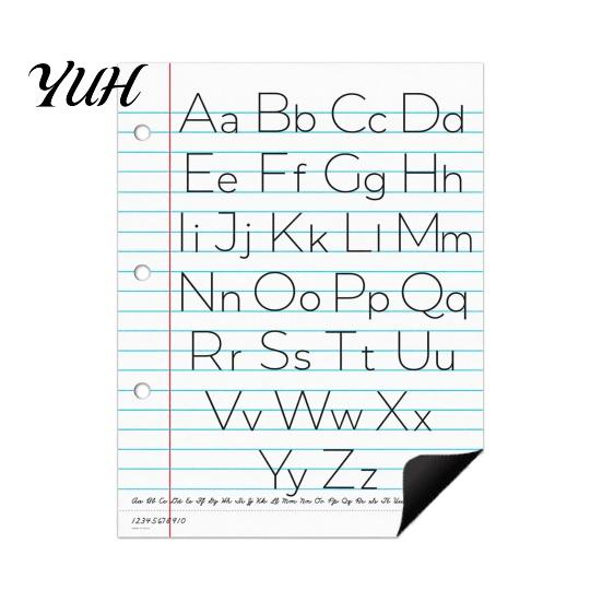 Magnetic Writing Surface Backing Notebook Paper, Smooth Laminated Dry Erase Sheets Pad for Classroom Learning Teaching Handwriting Skills Reusable 1pc