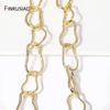 New Trendy 14K Gold Plated Brass Irregular Chains For DIY Jewelry Making Supplies, Handmade Jewelry Craft Findings Accessories