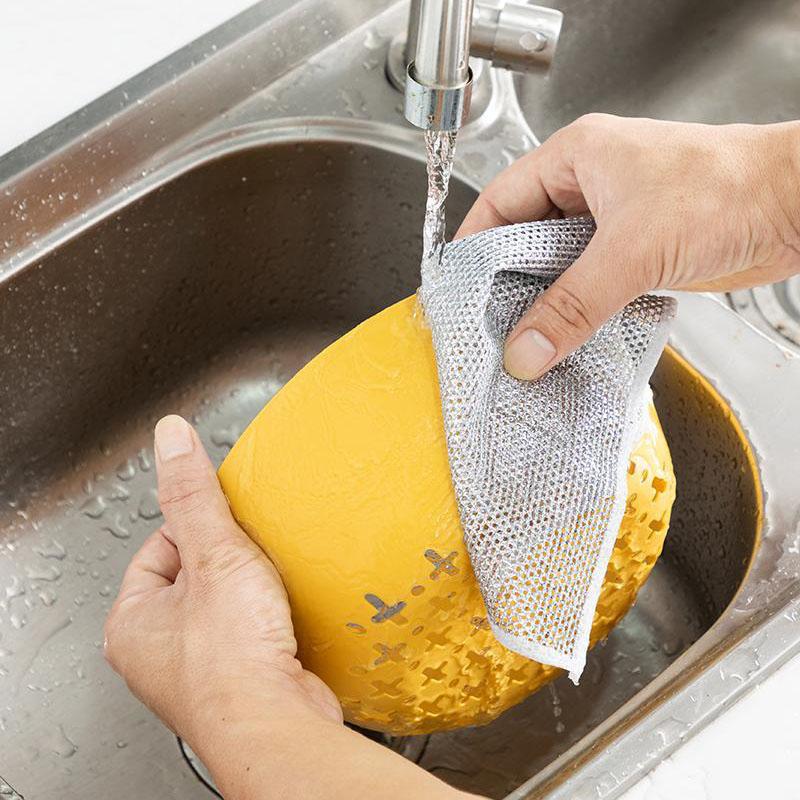 5/10 ks, Kuchyňský kouzelný hadřík na čištění, kovový ocelový drát, čisticí hadřík, antiadhezivní hadřík na olej na pánve, sporák, nářadí na odstranění rzi, čisté nářadí