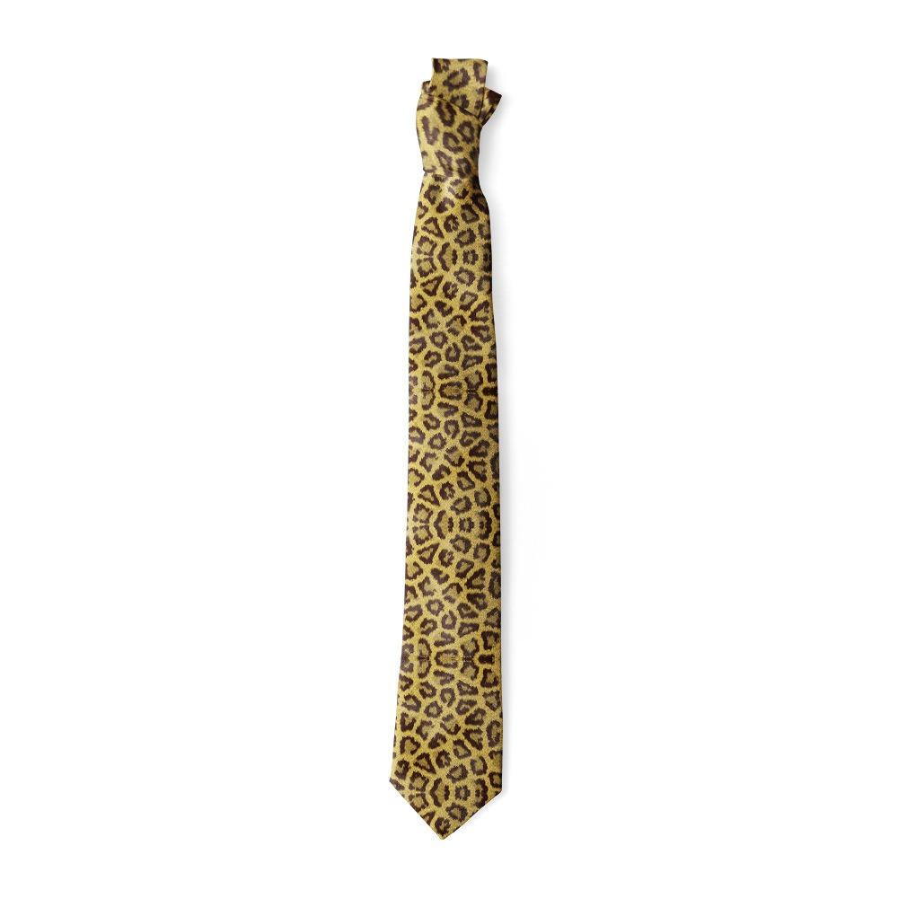 Adjustable Snakeskin Print Tie Narrow Men Necktie Creative Leopard Print Tie  Halloween