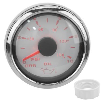 Wskaźnik ciśnienia oleju 52mm2,0 cala 10?184 Ohm Kolorowe Podświetlenie Regulowany Uniwersalny do Samochodów