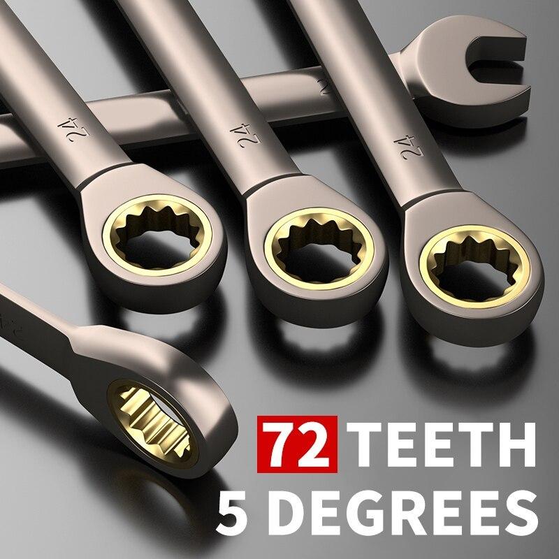 12 stücke/6 stücke Dual-use-Ratsche Kopf Schnell Wrench Set Hardware Werkzeuge 72 Zähne Großhandel 180 Grad Rotation