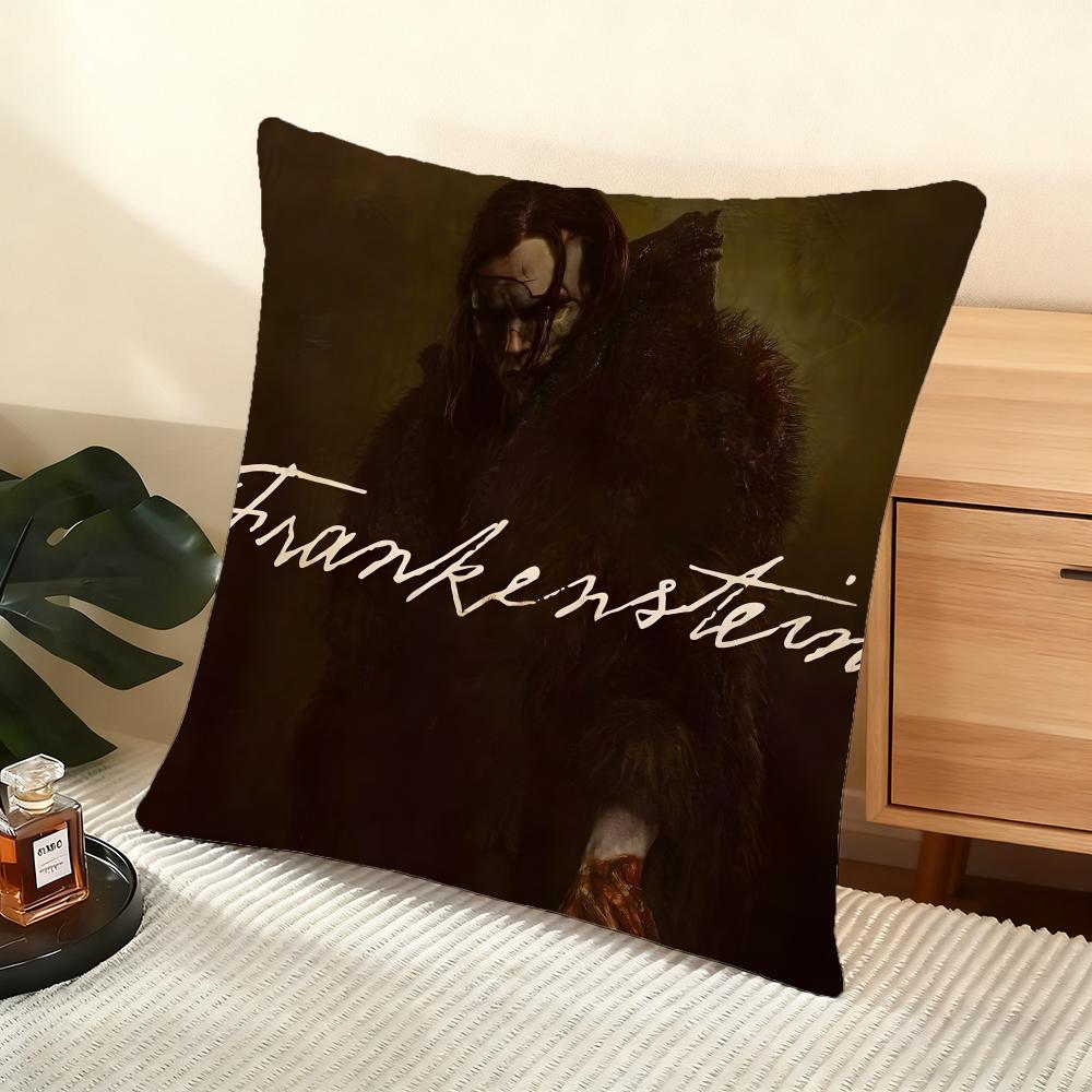 Cushion Cover Silky Short Plush Home Sofa Cushion Cover  Invisible Zipper Home Decoration Frankenstein Movie