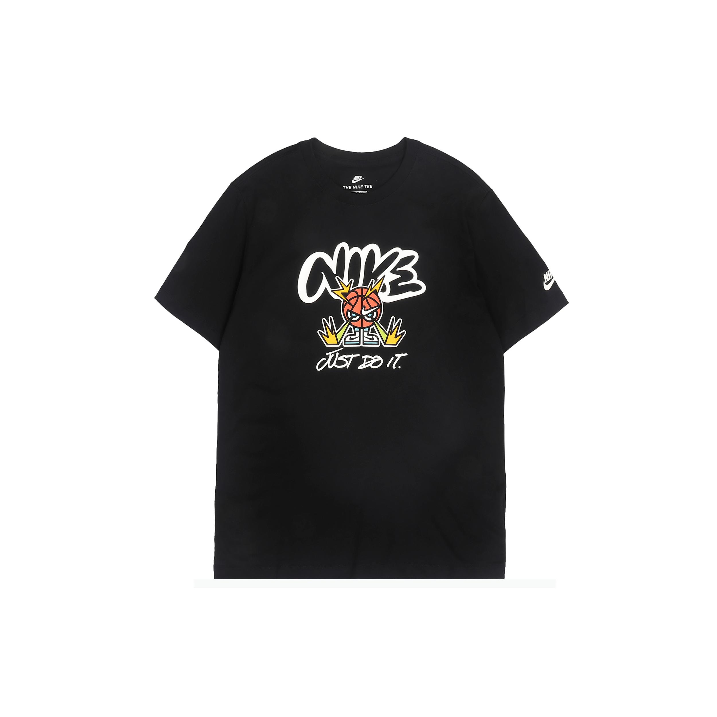 Nike T Shirts Men s Black Crew Neck Moderate Straight Fit DJ5362-010 L