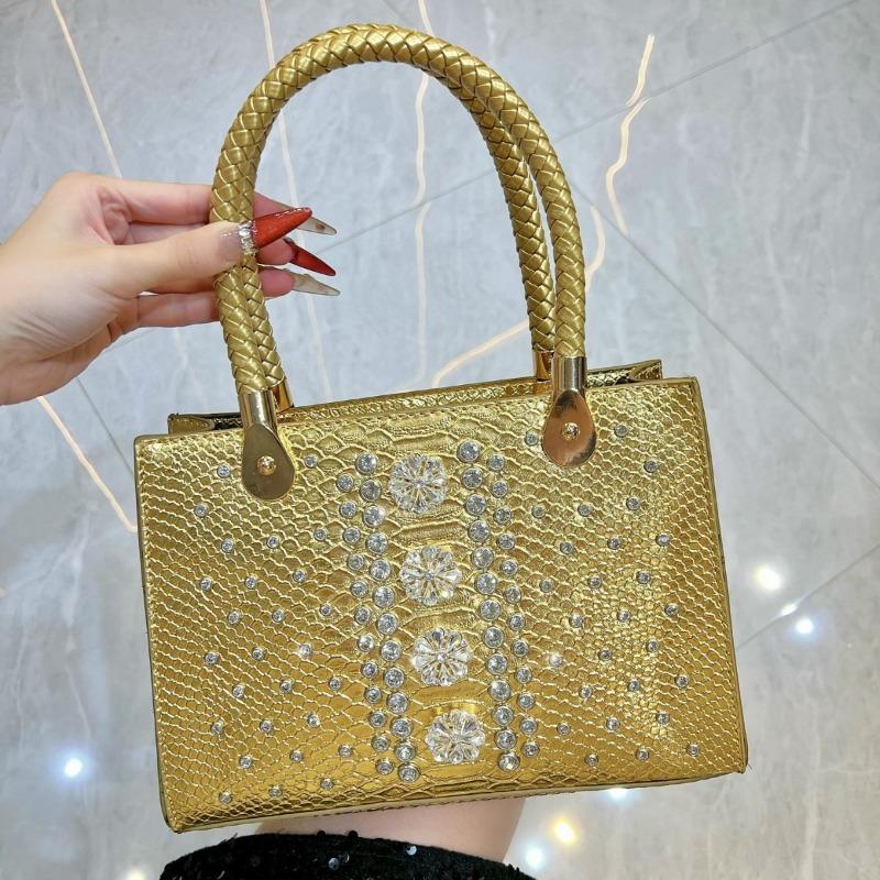 Lightweight Single-shoulder Bag, Crossbody Bag, Evening Bag, Studded with Diamonds, High-end, Large-capacity Handbag