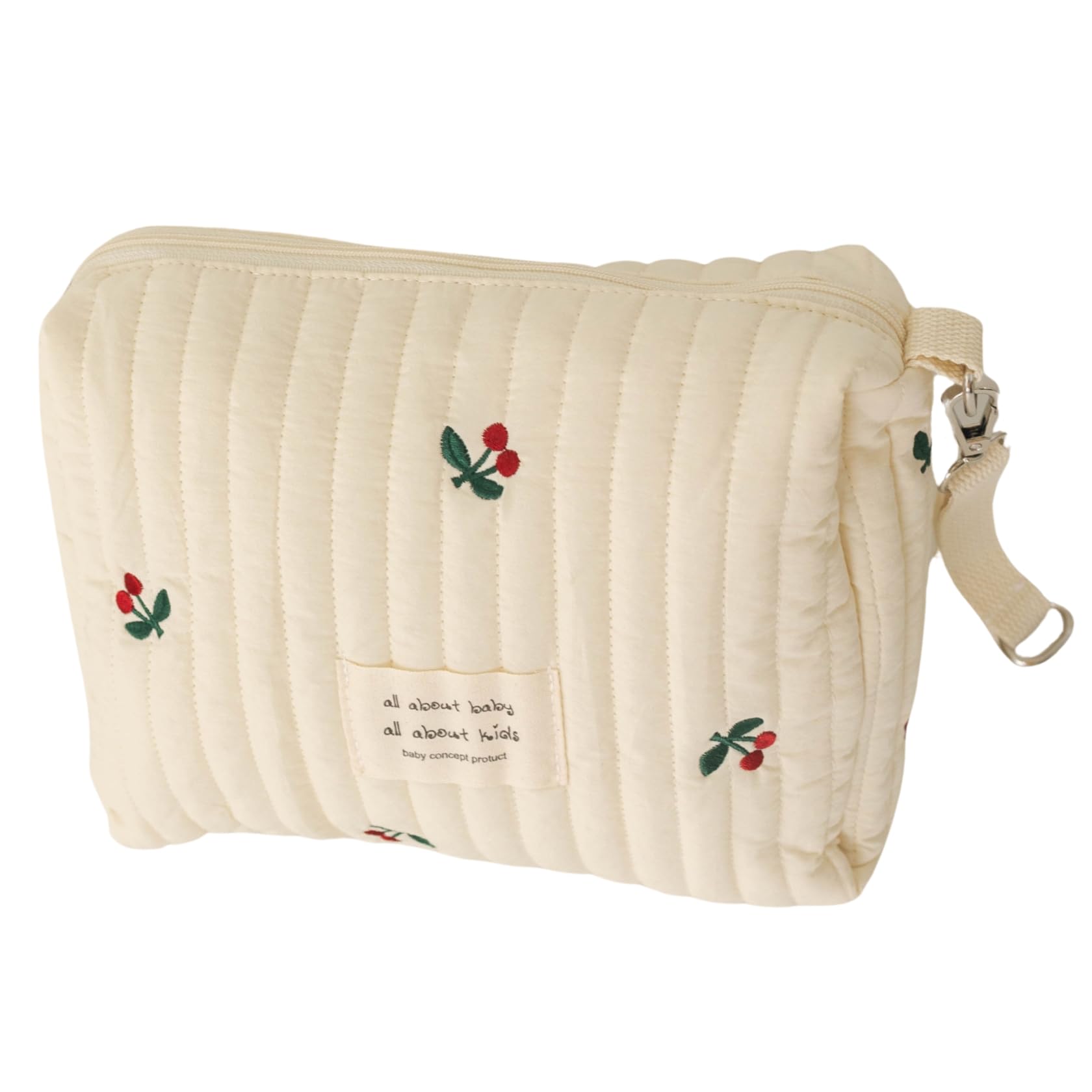 

Happy RURU Quilted Diaper Large Korean Perfect for Baby Showers and Gifts Pouch, Capacity, Cute, Design, (Cherry Blossom)