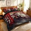 Cr7 Pattern Bedding Quilt Set Quilt Cover Pillowcase Home Birthday Gift(1 * Duvet Cover + 2 * Pillowcase, Without Core)
