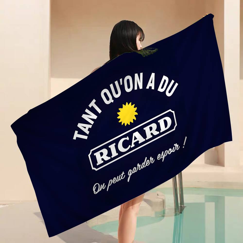 R-Ricard-S LOGO Microfiber Beach Towel Absorbent Quick Dry Soft Yoga Swimming Resort Mountain Climbing Towel