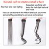 Bowiemall 2Pcs Side Bang Clip In Bangs Real Human Hair Side Covers Wave Fringe Hair Extensions for Women Girls (Natural Black Color)