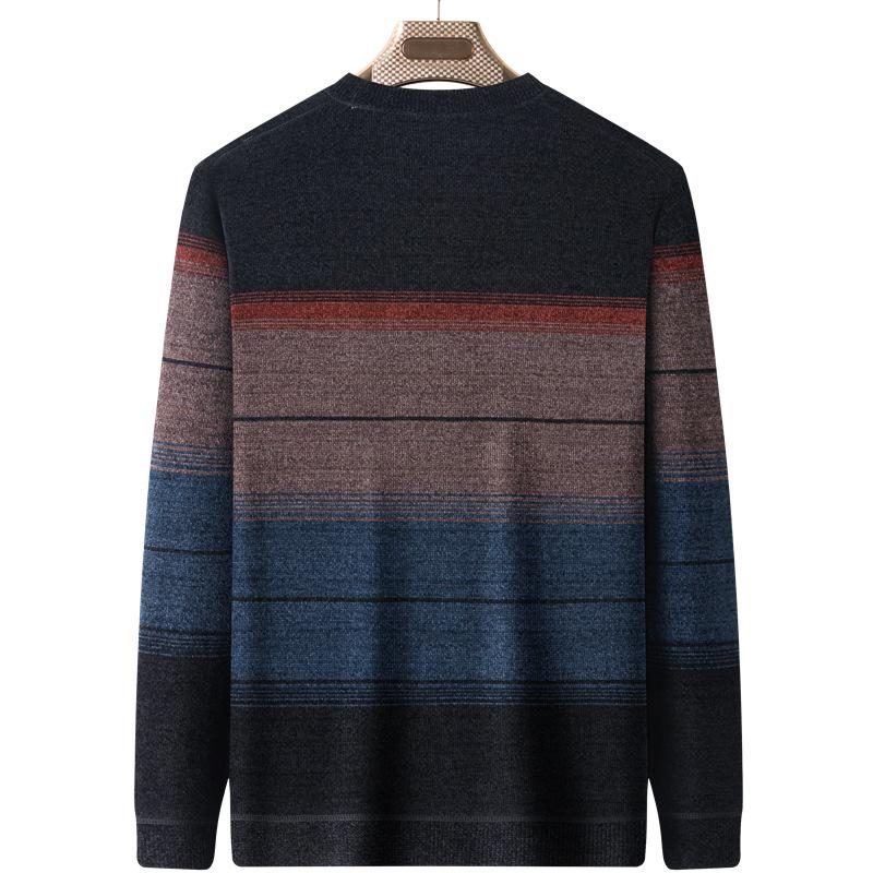 Men's Plus Velvet Thickened Chenille Sweater: Warm Winter Knitwear for Middle-Aged and Elderly Dads