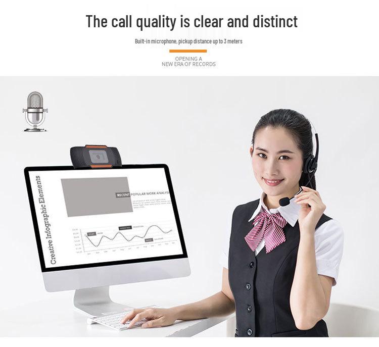 1080P HD USB Webcam for Online Classes & Live Meetings