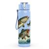 1PC Jumping Trout Fish Water Splash Print 750ml Color Plastic Sports Water Bottle Leakproof Flip Straw Lid Suitable for Sports Office Home Use