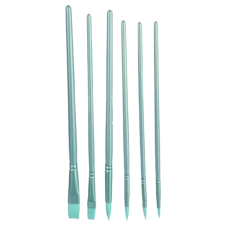 6Pcs Artist Paint Brushes for Watercolor Acrylics Oil Rock Painting Nylon Bristles Paint Brush for Rock Canvas Painting