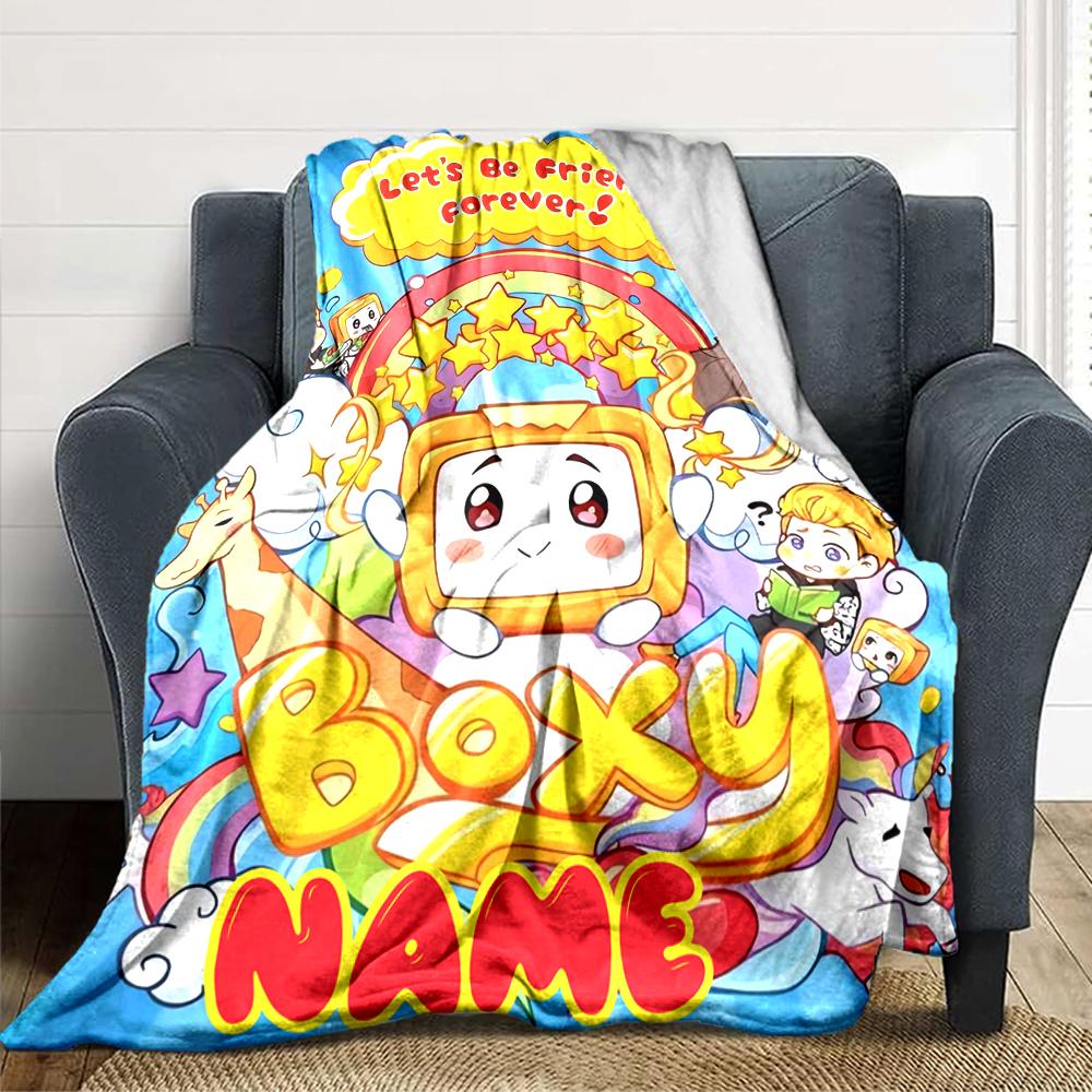 Custom Name Kawaii Characters Adventure Party Blanket For Couch Bed Plush Cozy Fuzzy Blanket Super Soft Warm Blankets For Fall And Winter 091623