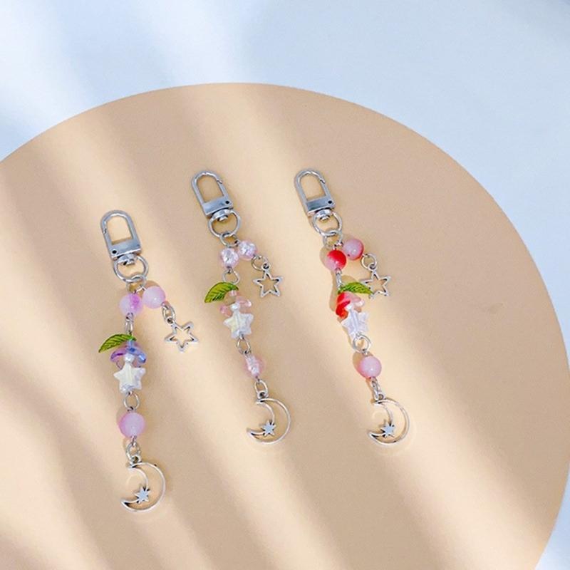 Elegante Maiglöckchen Handyketten Perlen-Handy-Lanyard Schlüsselanhänger Einfache Tragbare Handy-Taschen Rucksack Schlüsselhalter Dekoration