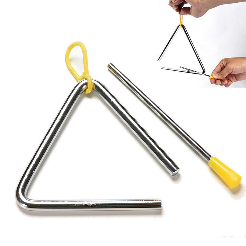 4 Musical Triangle /& Beater Percussion Metal Instrument Music School Toy New