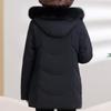 Real Fur Collar Middle Age Women's Puffer Jackets Winter Vintage Parkas Hooded Plus Size Elegant Thick Warm Down Coats Woman Outerwears