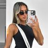 Trend No Frame Sun Glasses Goggle For Ladies For Gents Futuristic Vintage Sun Glasses Punk Eye Glasses Female Y2K Pink Mirror Shades Eyeglasses