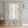 Spring Flowers Hydrangeas Sheer Curtains Transparent Voile Tulle for Bedroom Window Holiday Decoration