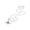 New Tiny Orb Pendant 3D Saturn Pendant Brass Crystal Necklace Women Necklace Silver 63020097-02P019