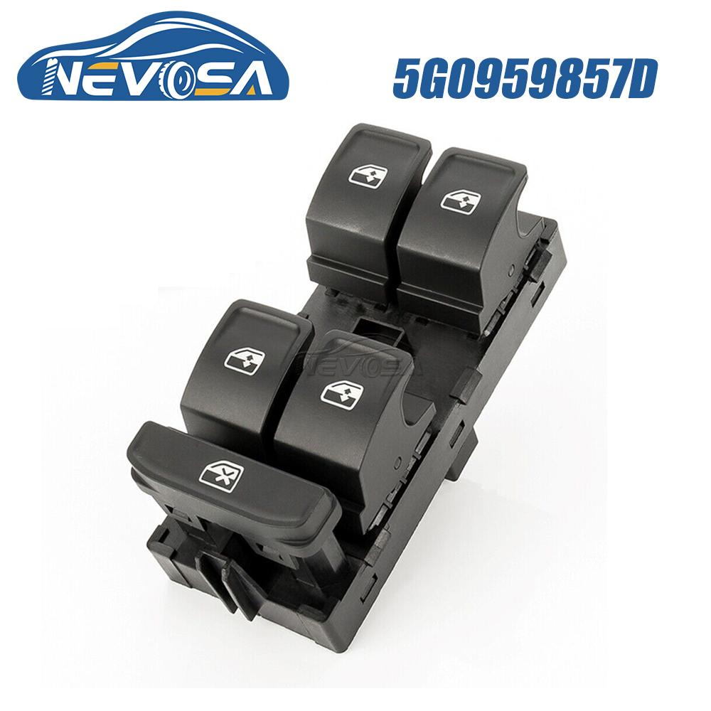 NEVOSA 5G0959857D For Volkswagen Golf Skoda Superb BJ 2015 2016 2017 Power Window Switch Driver Side Lifter Control Button 10Pin