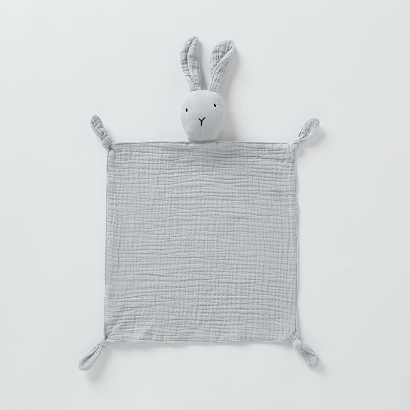 Pure Cotton Baby Comfort Toy: Rabbit Sleep Companion Crinkle Handkerchief