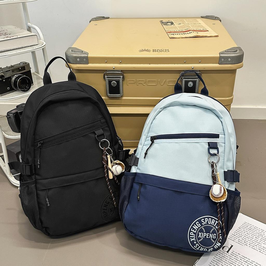 Schoolbag Backpack Junior high school students Large capacity campus leisure school bag Men's and women's outdoor simple sports travel backpack