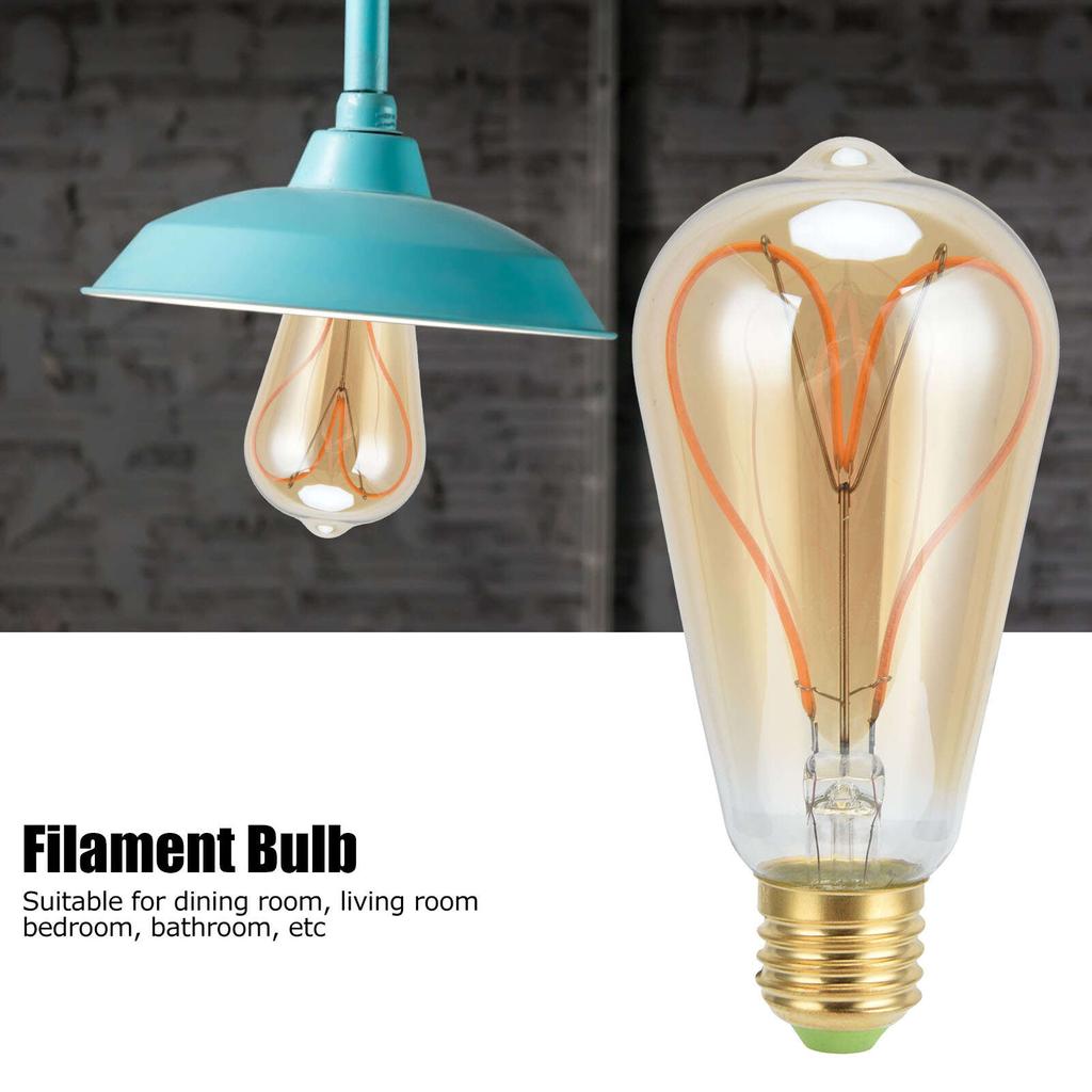 Vintage Ampul E27 4W Yüksek Işık Geçirgenliği Esnek Spiral Filament Ayarlanabilir Parlaklık Sıcak Işık LED Ampul