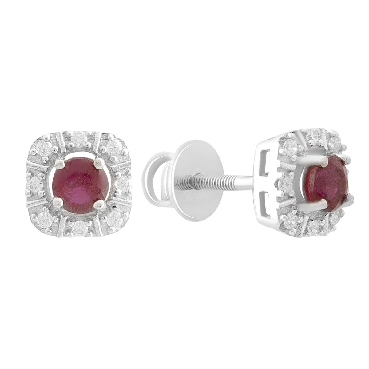 

Silver earrings with natural ruby 1.045ct (2187868) rubine червоний колір