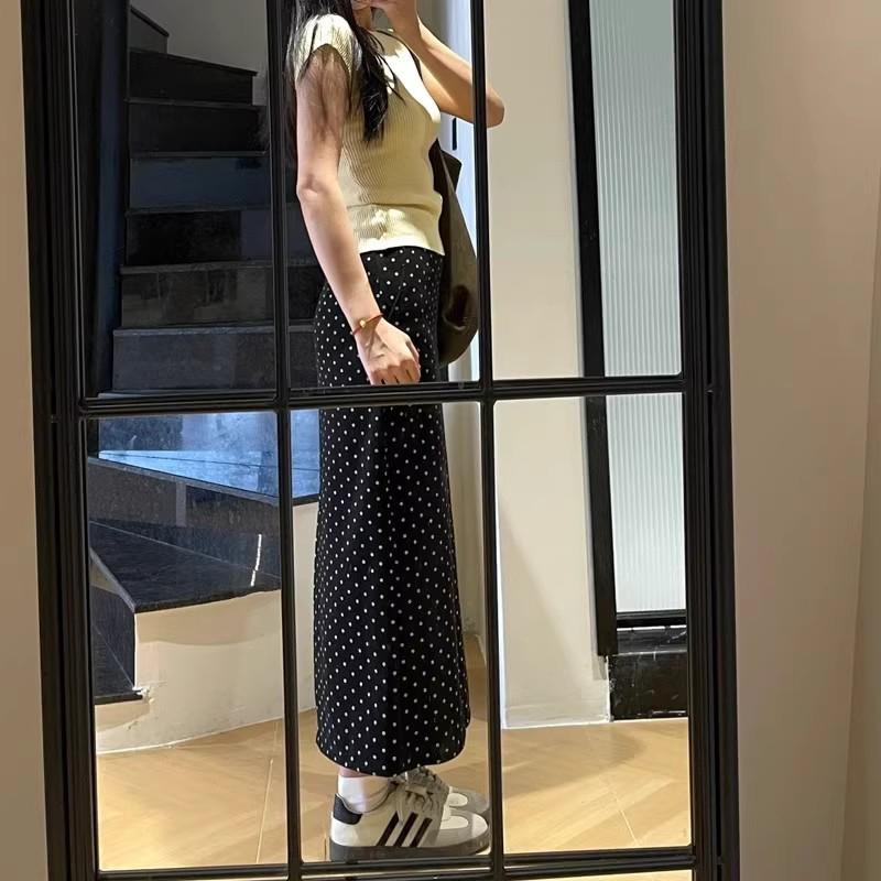 Plus Size Polka Dot High-Waisted A-Line Skirt for Women
