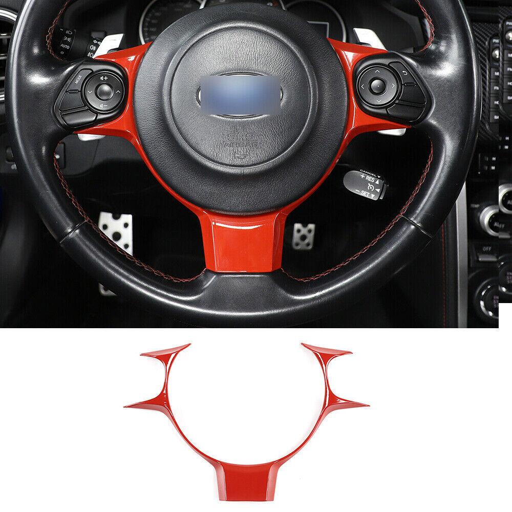 Kit For T@yota 86 Subaru BRZ 2017-21 Red ABS Interior Steering Wheel Panel Cover