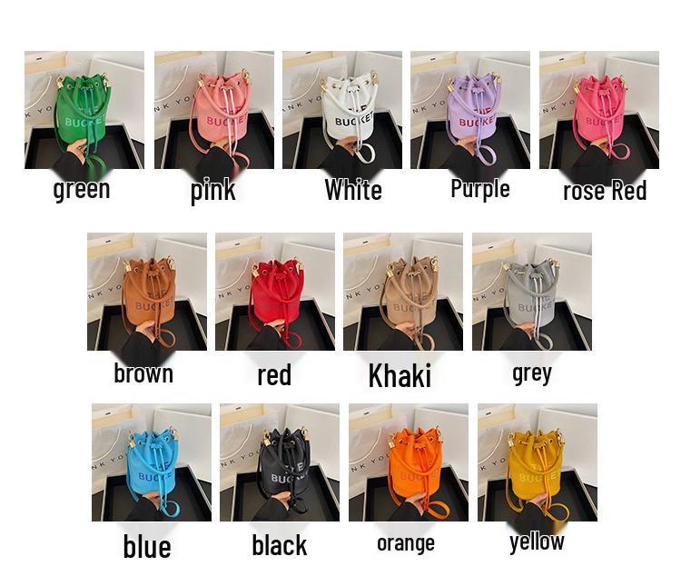 Women's Retro Fashion Bucket Bag - Single Shoulder & Crossbody Handbag