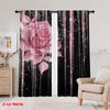 2 Stück, 2D-Flachdruck Beliebte Vorhänge Glitzernde Rose Vielseitiger Polyesterstoff (ohne Stange) Außendekorationen für