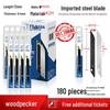 Woodpecker 9mm Craft Knife: 30-Degree Pointed Blade for Film & Wallpaper.