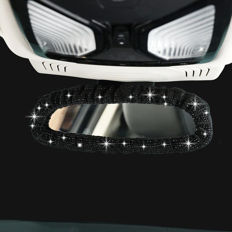 Hot Diamond Full Diamond Car Rearview Mirror Cover, Diamond-encrusted Car Rearview Mirror Interior Cover