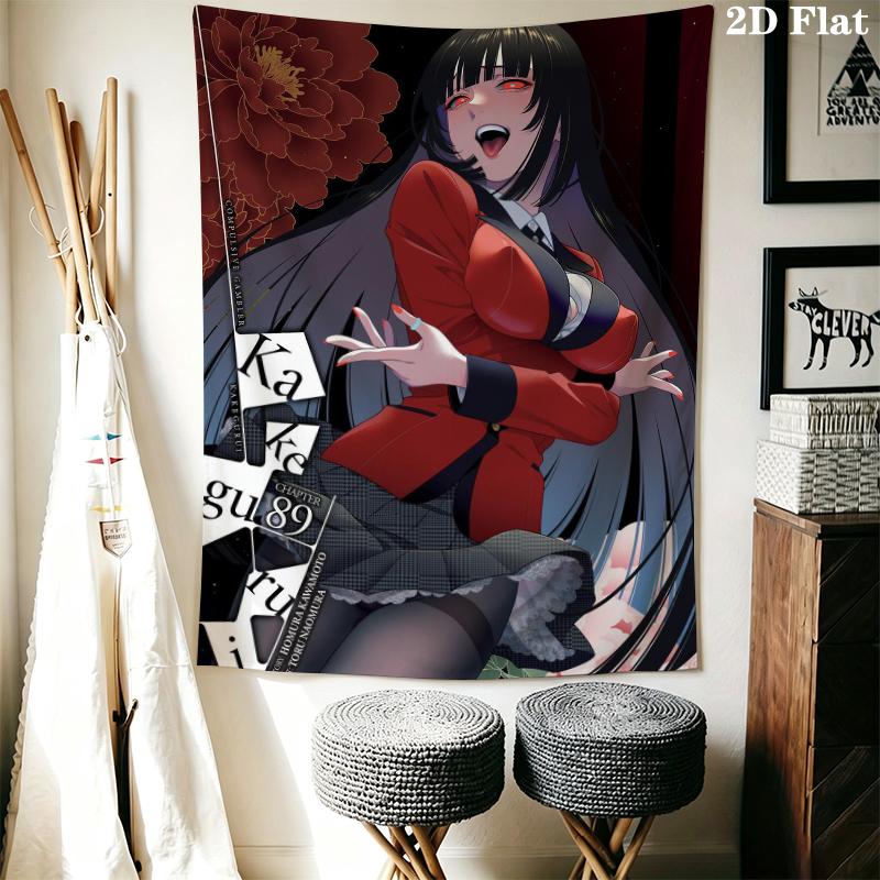 Kakegurui Wall Tapestry Aesthetic Wall Hanging Printed Fabric Blanket Decorative Tapestries for Bedroom Living Room Home Decor