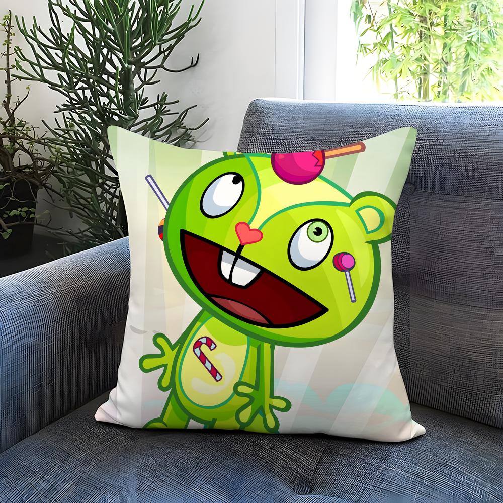 Anime Happy Tree Friends Cushion Cover Comfortable Reversible Pillow Cover Ideal for Car Sofa Bedroom & Beyond