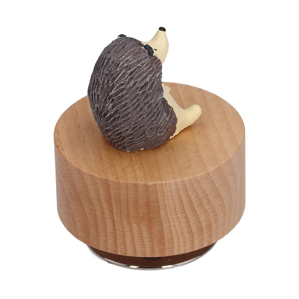 Hölzerne Runde Spieluhr DIY Tier-Spieluhr zur Möbeldekoration Weihnachtsgeschenke(Igel )
