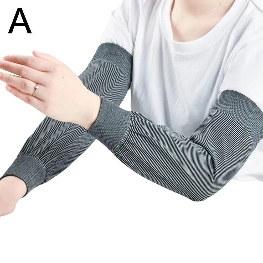 Work Elastic Fishing Cycling Long Sleeves For Men Women Arm Cover Striped Arm Sleeves Arm Warmer Breathable Cooling Sleeves M5K6