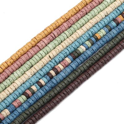 Naturalne kolorowe wulkaniczne koraliki z kamienia okrągłe luźne koraliki do tworzenia biżuterii DIY bransoletka naszyjnik