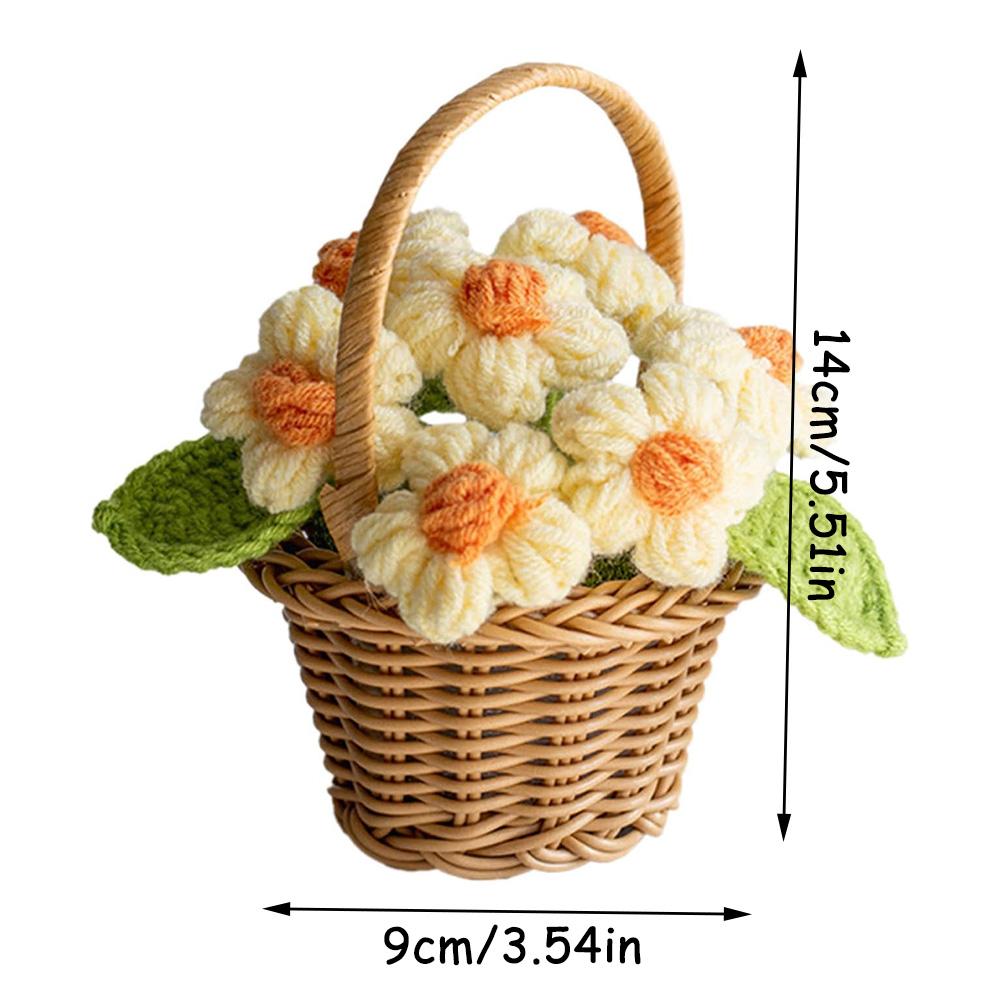 Подсолнух Вязаный крючком цветок Вязаный вручную цветочный горшок Готовый вязаный крючком цветочный горшок Украшение для дома Свадебное украшение Подарок для друзей