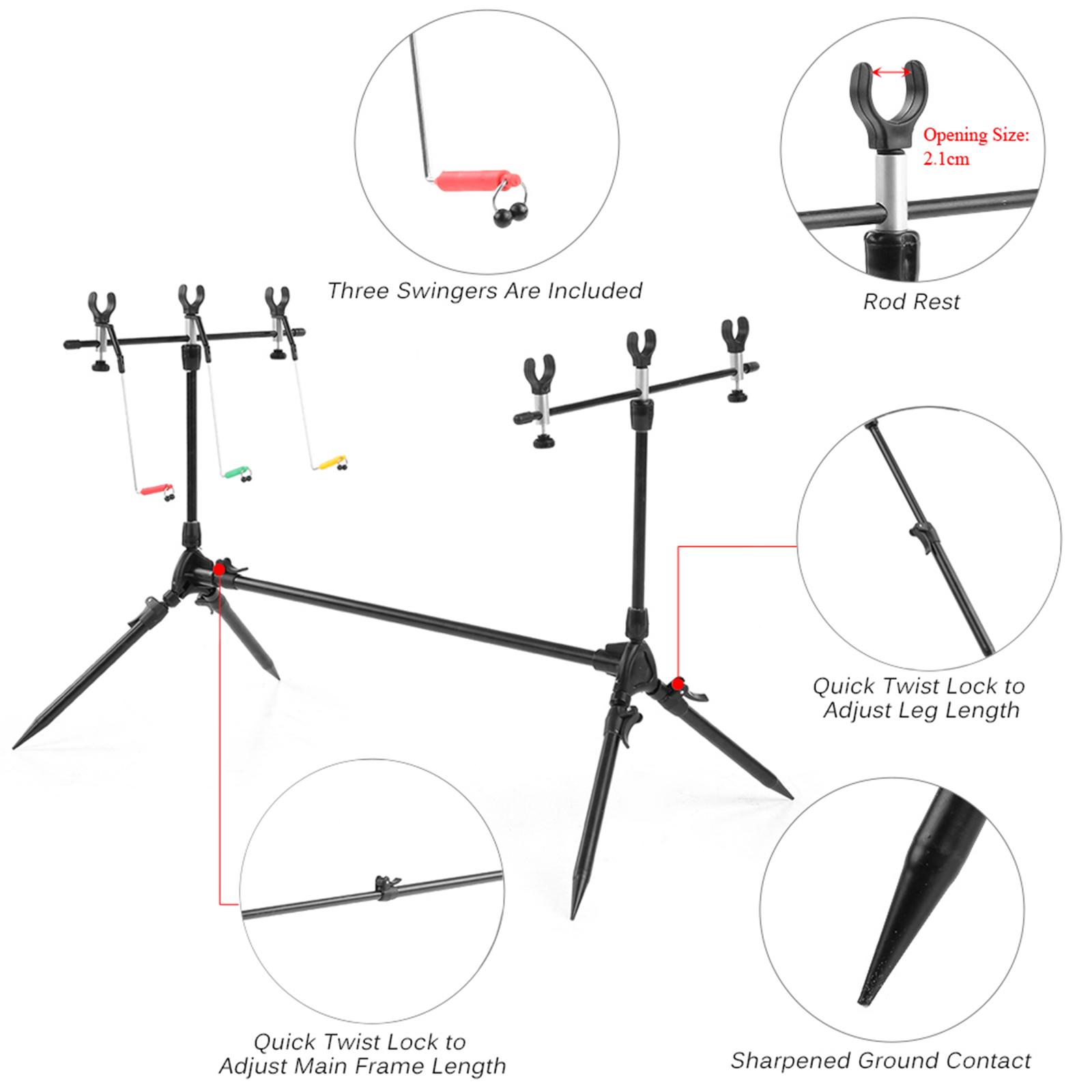 

Lixada Retractable Carp Fishing Rod Pod Stand Holder Fishing Pole Pod Stand Fishing Tackle Fishing Accessory